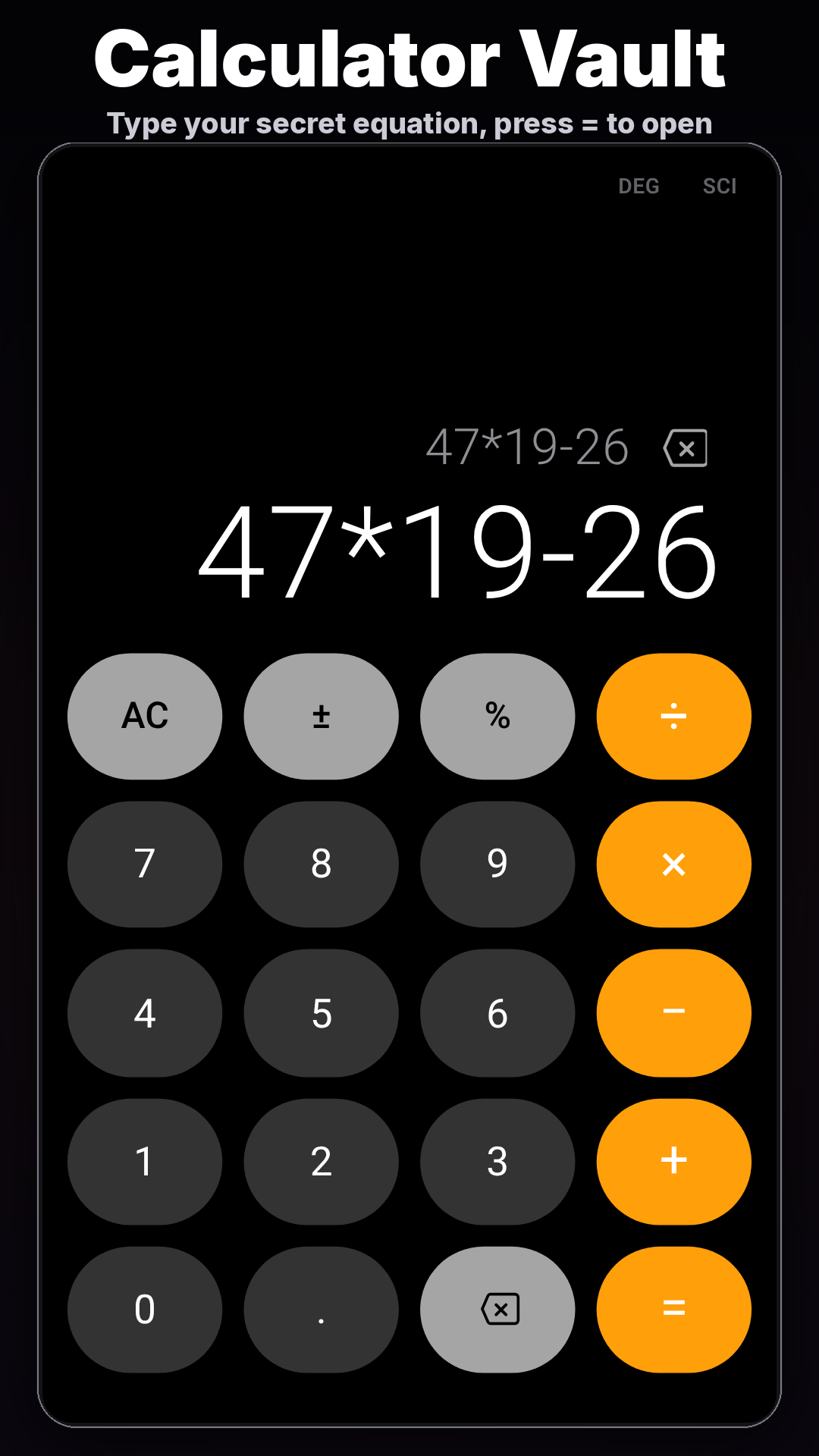 Designing a vault whose front door is a working calculator